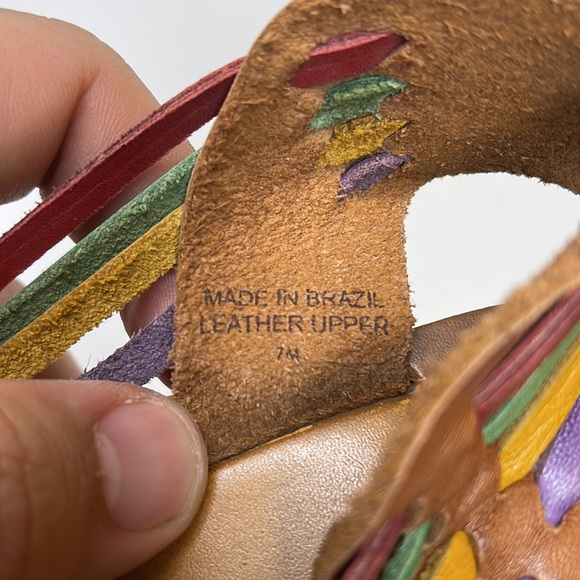 MIA Colorful Multicolor Leather Huarache Boho Bohemian Hippie Gypsy Sandals 7 - Picture 9 of 9